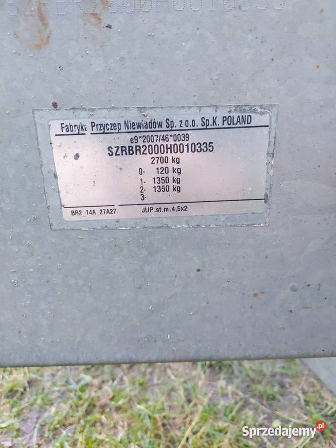 Laweta Niewiadów DMC 2700 Lawety Przyczepy i naczepy Potęgowo