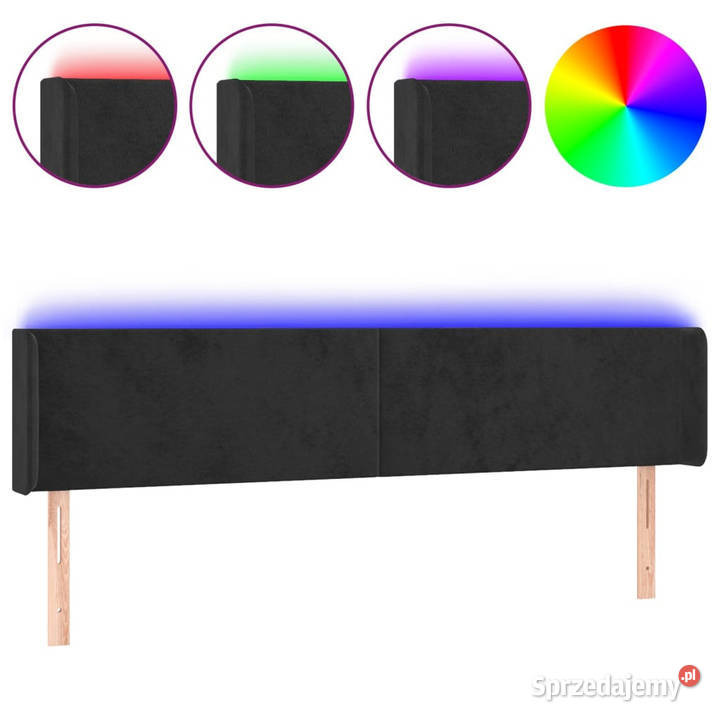 Zagłówek do łóżka z LED czarny 183x16x7888 Warszawa
