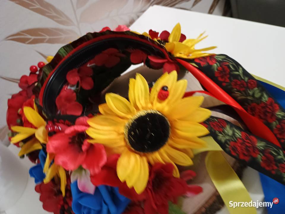 Korona kwiatowa wianek na głowę Tulce