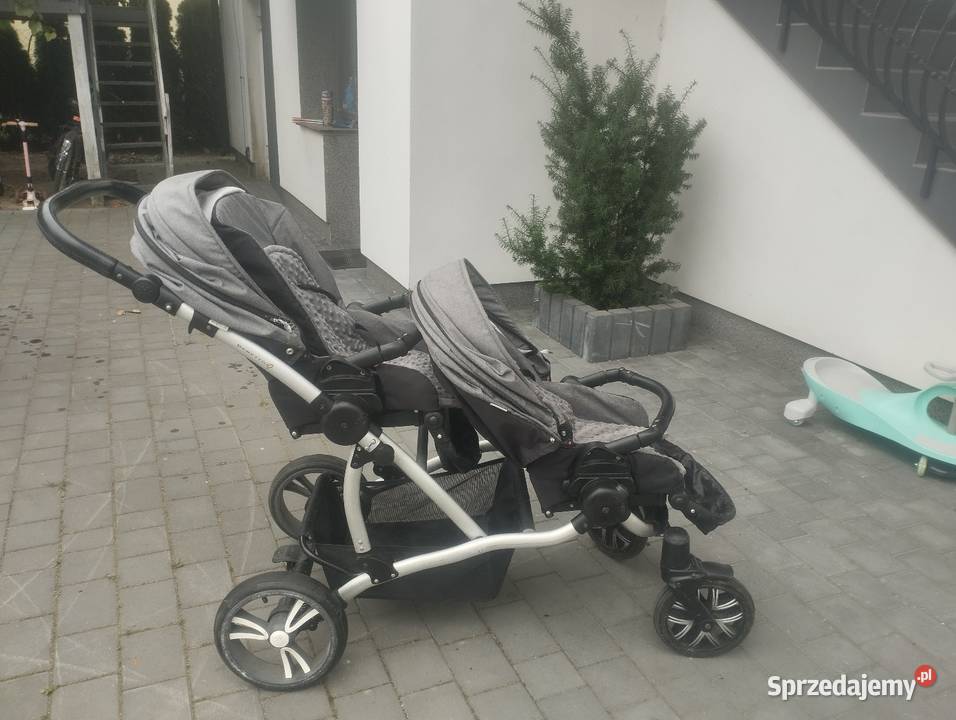 Sprzedam wózek dziecięcy bliźWózek dziecięcy szary/srebrny Bliźniacze lubelskie Ryki