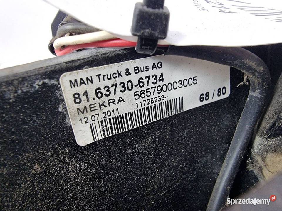 LUSTERKO PRAWE MAN TGM 15250 81637306734 RAMPOWE Pozostałe Lipno