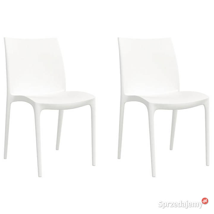 Krzesła ogrodowe 2 białe 50x46x80 polipropylen sprzedam