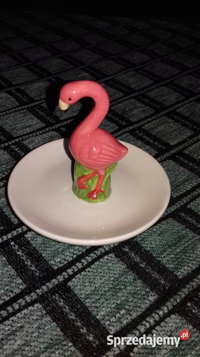 Piękny talerzyk z flamingiem na biżuterię Warszawa