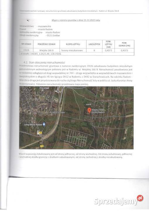 Syndyk sprzeda z wolnej ręki nieruchomość Radom 4074m2