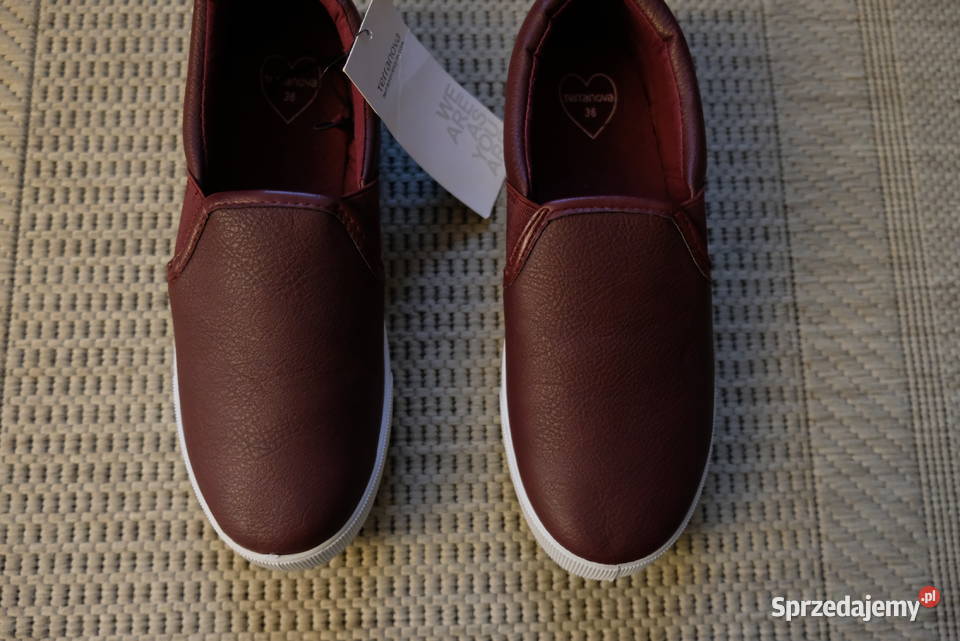 Burgundowe trampki tenisówki buty slip on Półbuty kujawsko-pomorskie Toruń sprzedam