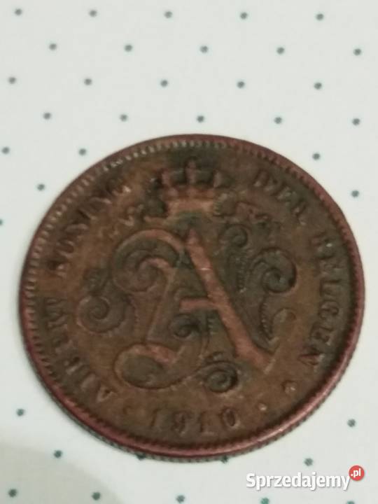 Moneta 2 centymy Belgia 1910 lubuskie Żary