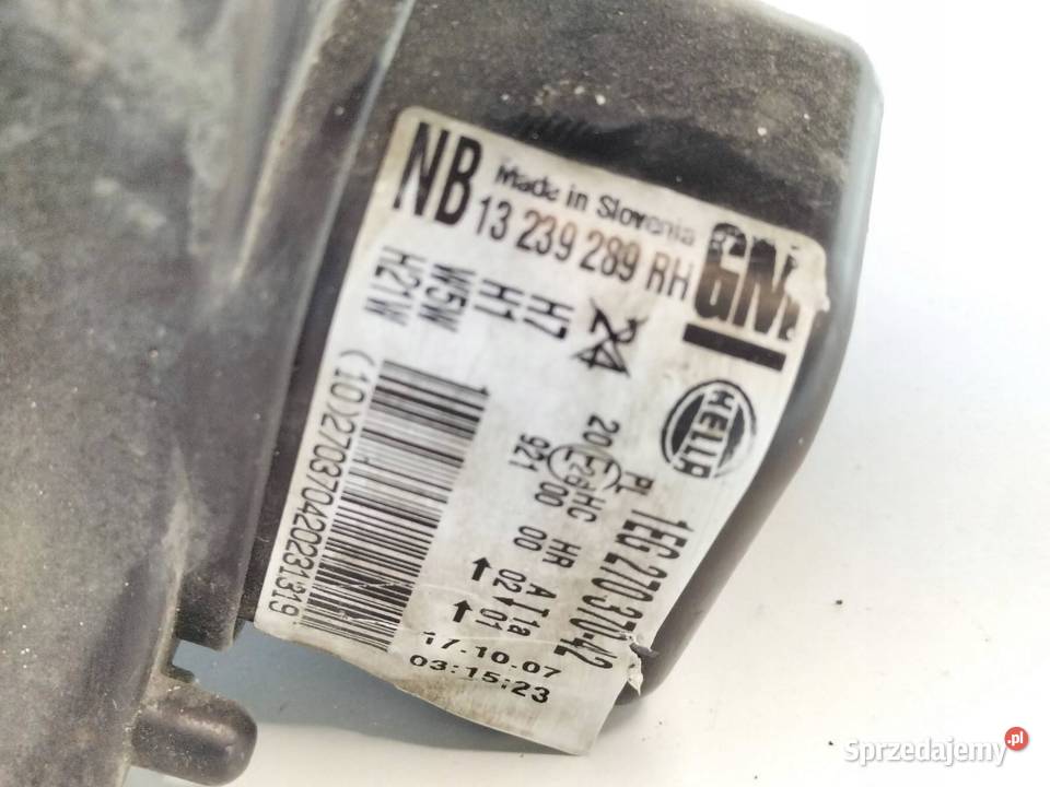LAMPA PRZÓD PRAWA EU LIFT 13239289RH Opel Astra świętokrzyskie sprzedam
