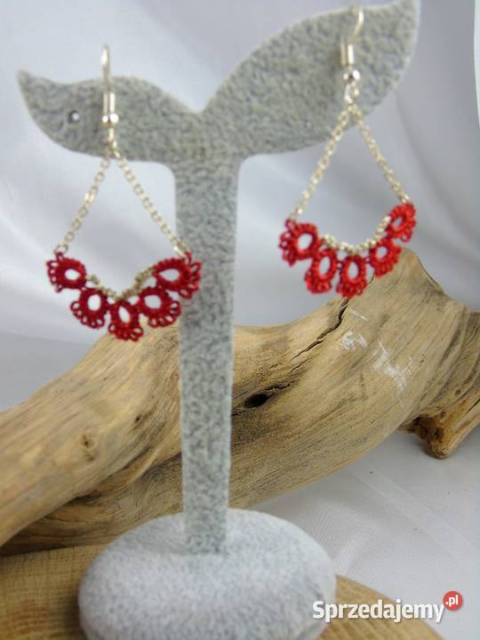 Kolczyki koronkoweróżne wzory kolory Kolczyki Wiśniowa