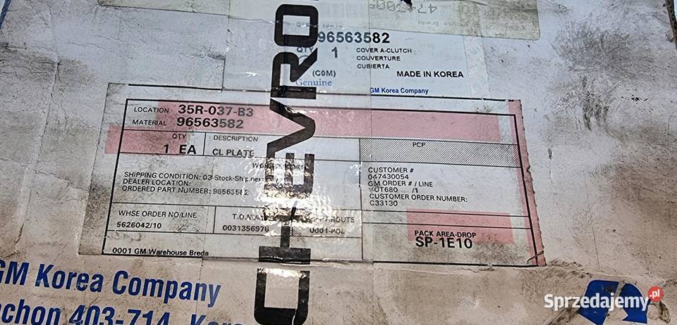 DOCISK SPRZĘGŁA NOWY DAEWOO MATIZ 98 96563582