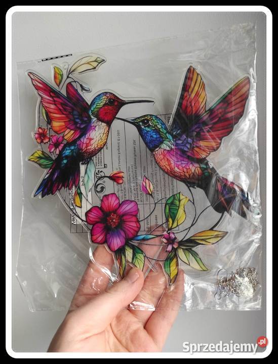 Witraż ozdoba dekoracja okienna ptaki kolibry Płock