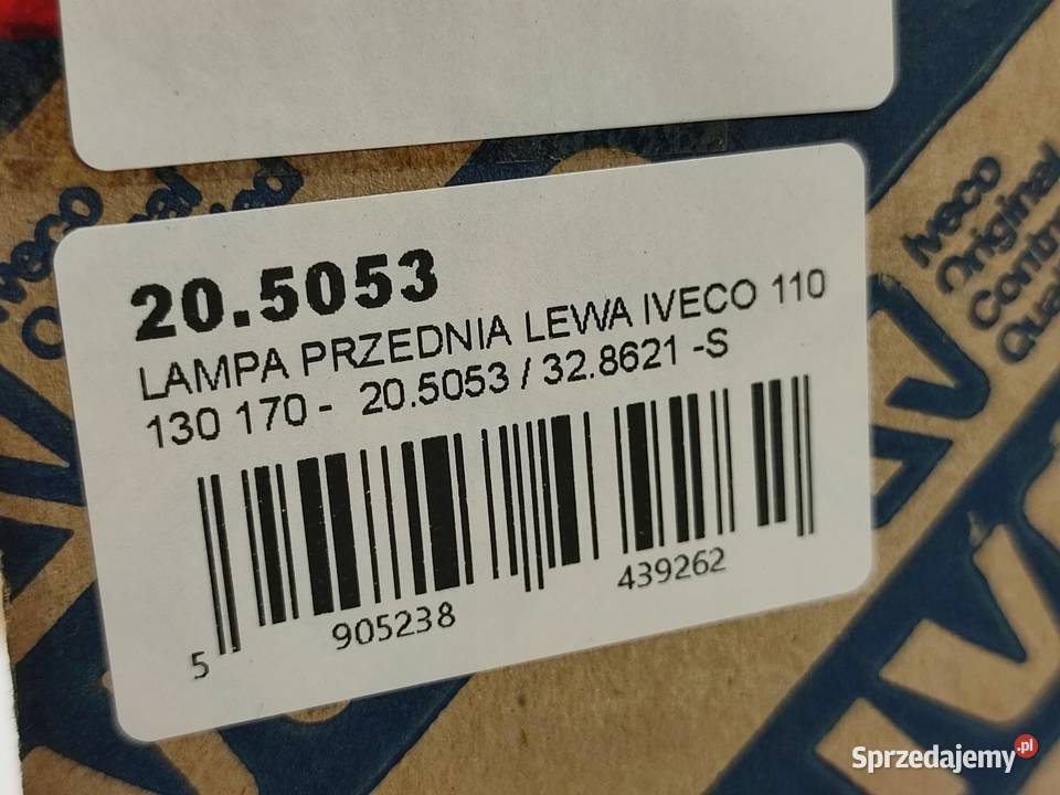 LAMPA LEWY PRZÓD IVECO 110 130 170 205053 osobowe