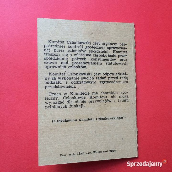 1911 Legitymacja Społem Przeradzki Szczecin sprzedam