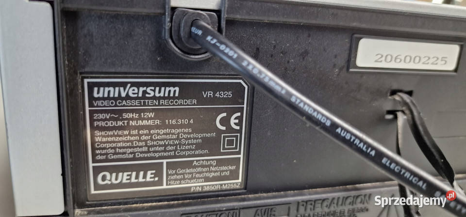 Video magnetowid VHS Universum VR 4325 sprzedam