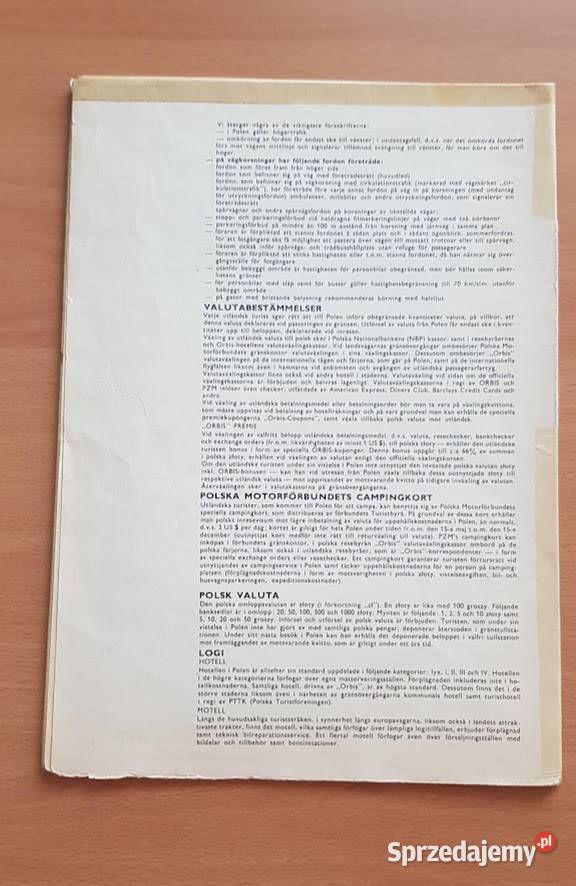 Mapa samochodowa Polski z okresu PRL Zielona Góra