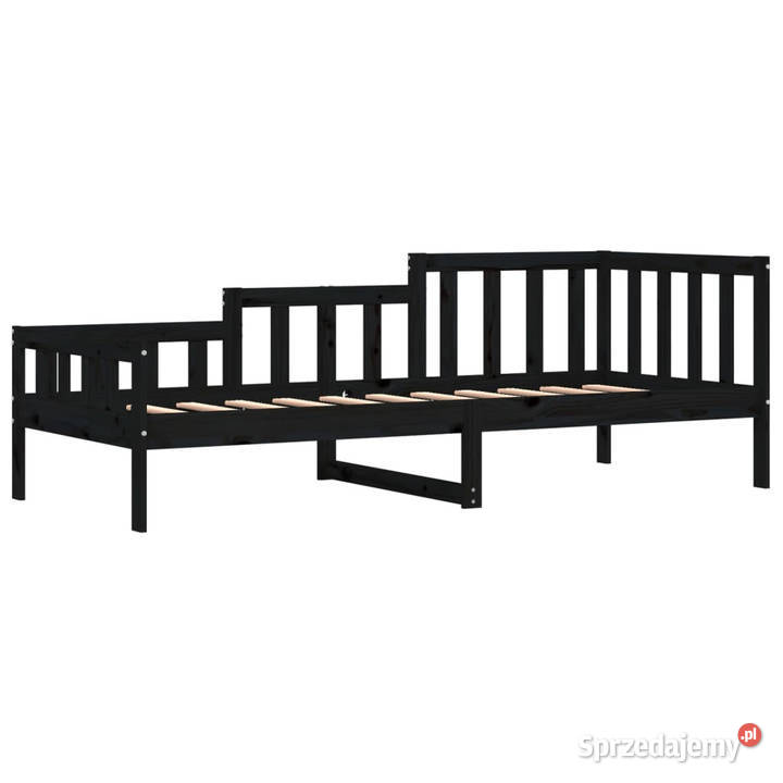 Łóżko dzienne czarne lite drewno sosnowe 80x200 Warszawa