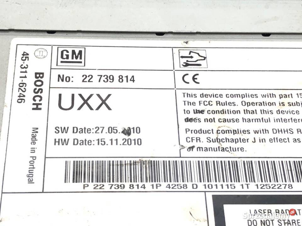 RADIO OPEL INSIGNIA A 22739814 0817 ODTWARZACZ sprzedam