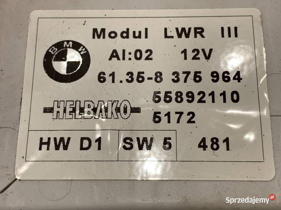 MODUŁ ŚWIATEŁ BMW E39 8375964 9604 STEROWNIK podkarpackie