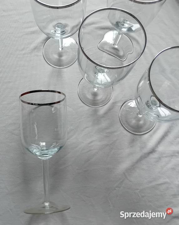 Zestaw 5 lieliszków do wina czerwonego obrzeża Porcelana i szkło wielkopolskie Koźminek