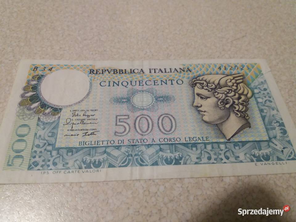 Banknot 500 lir Włochy Będzin