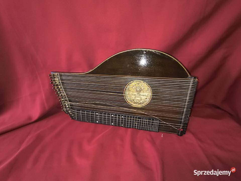 Cytra zither w futerale stara szkoła gry komplet Militaria Chorzew