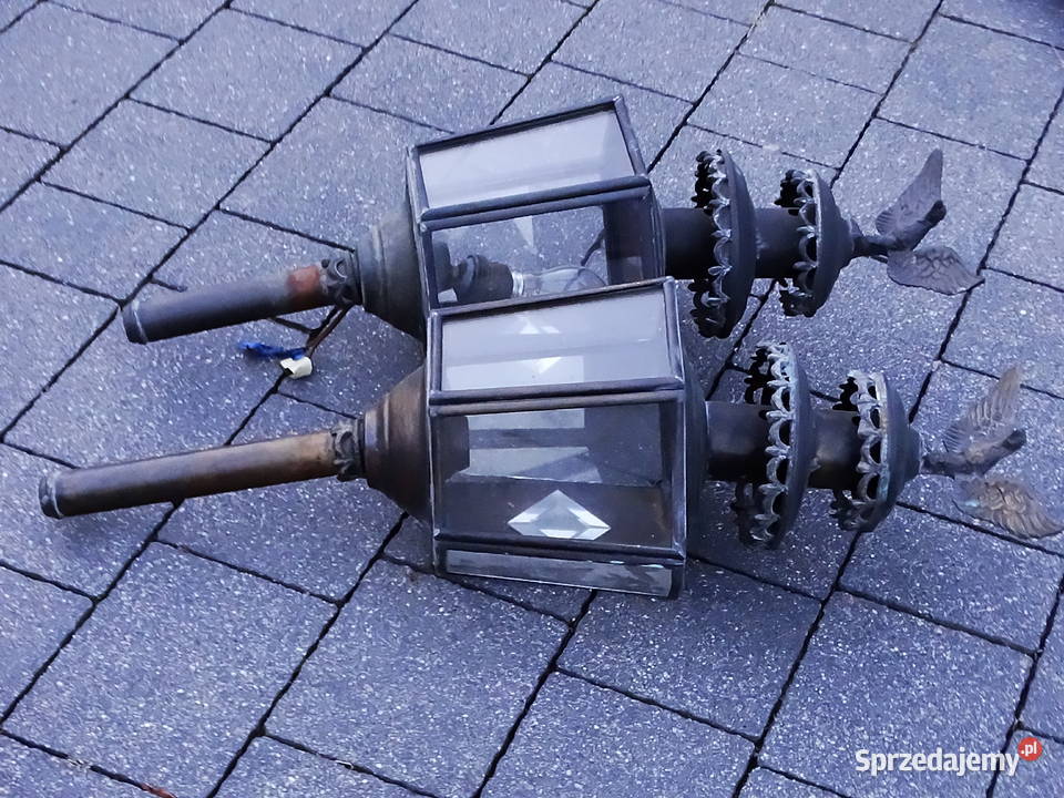 Mosiężne lampy powozowe z orłem x 2 Pozostałe lubelskie Biłgoraj