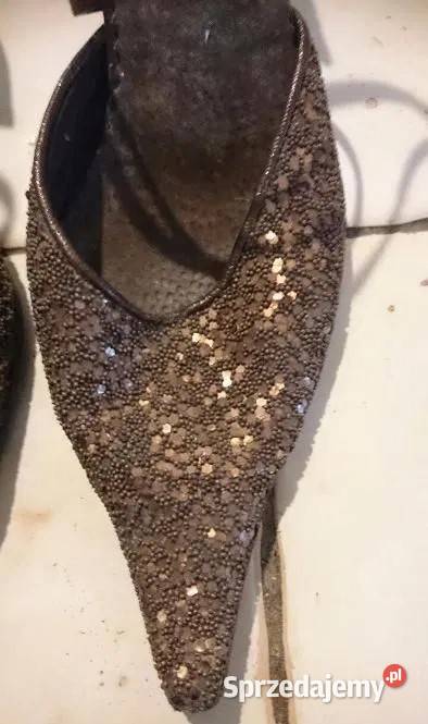 Brązowe z cekinami na bal Sylwestra imprezę 3839 Kraków