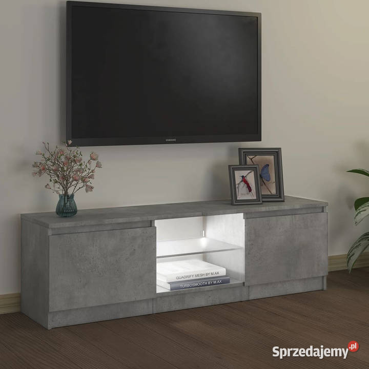 Szafka pod TV z oświetleniem LED szara 120 x 30 Warszawa