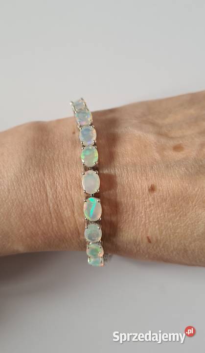 Bransoletka srebro rodowane 925 opale etiopskie srebro Bransoletki Otwock