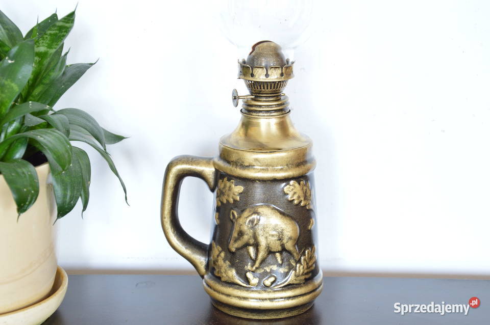 lampa naftowa ceramiczna stojąca stara Jastrzębie-Zdrój