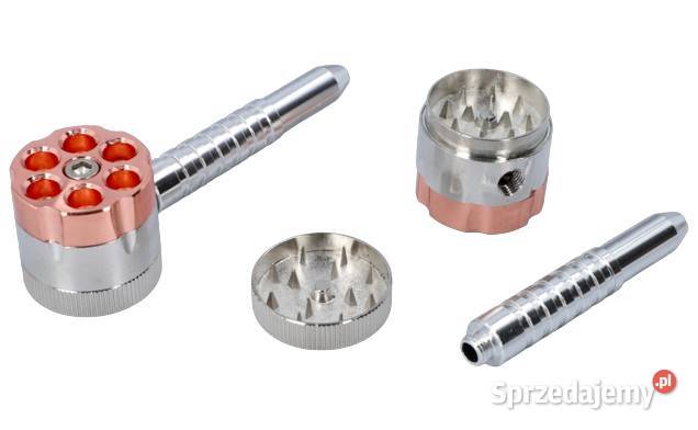 SrebrnoMiedziany Młynek Metalowy z Cygarniczką Ostrowy nad Okszą