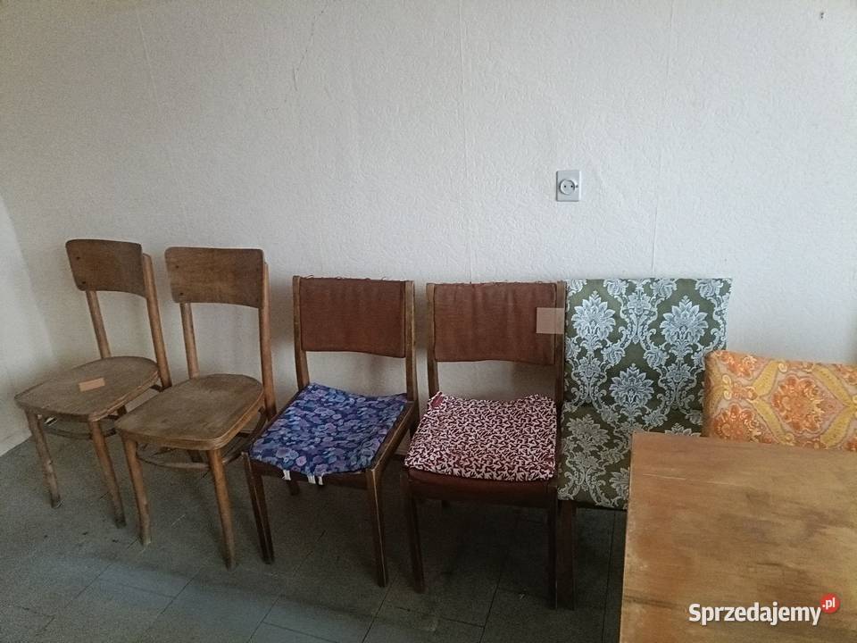Stół drewniany rozkładany z krzesłami łódzkie Łódź