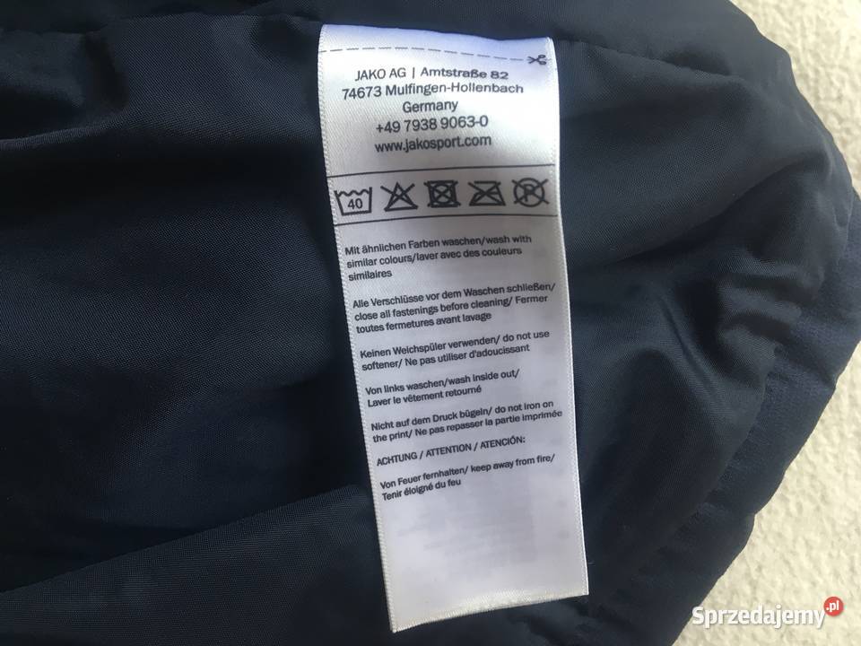 Kurtka z kapturem JAKO rozmiar L granatowa Odzież i bielizna męska Kołobrzeg sprzedam