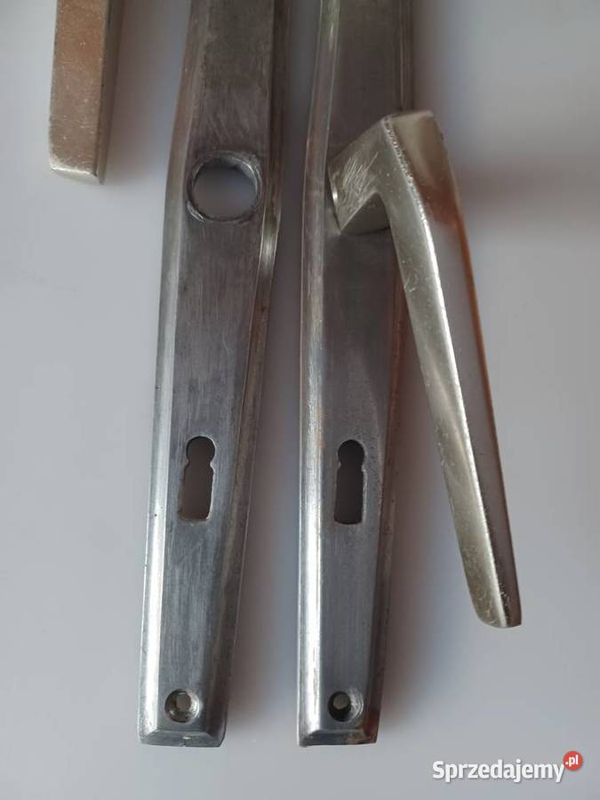 Zabytkowy komplet klamek z szyldami PRL wielkopolskie Poznań