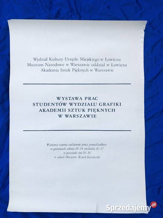 Plakat wystawa prac studentów grafiki Akademi łódzkie Łowicz sprzedam