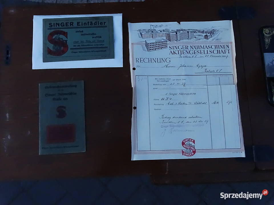 Zabytkowy SINGER 1927 z Niemiec Komplet Biłgoraj