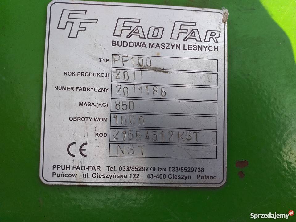 Pługofrezarka leśna FAO FAR PF100 Radoszewnica