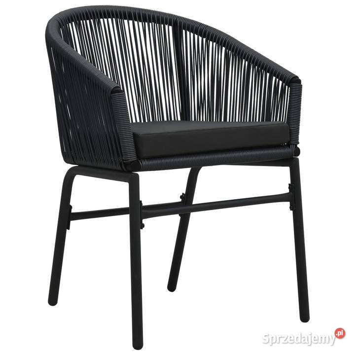 Krzesła ogrodowe 2 czarne rattan PE WM48135 Warszawa sprzedam