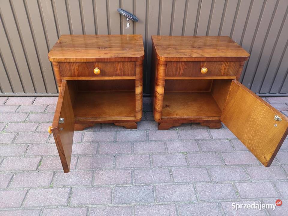 Stoliki Szafki Nocne Art Deco Orzech Stare Antyk wielkopolskie Swarzędz