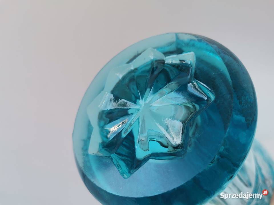 Stary turkusowy wazon Rozety 2259 HSG Ząbkowice Katowice