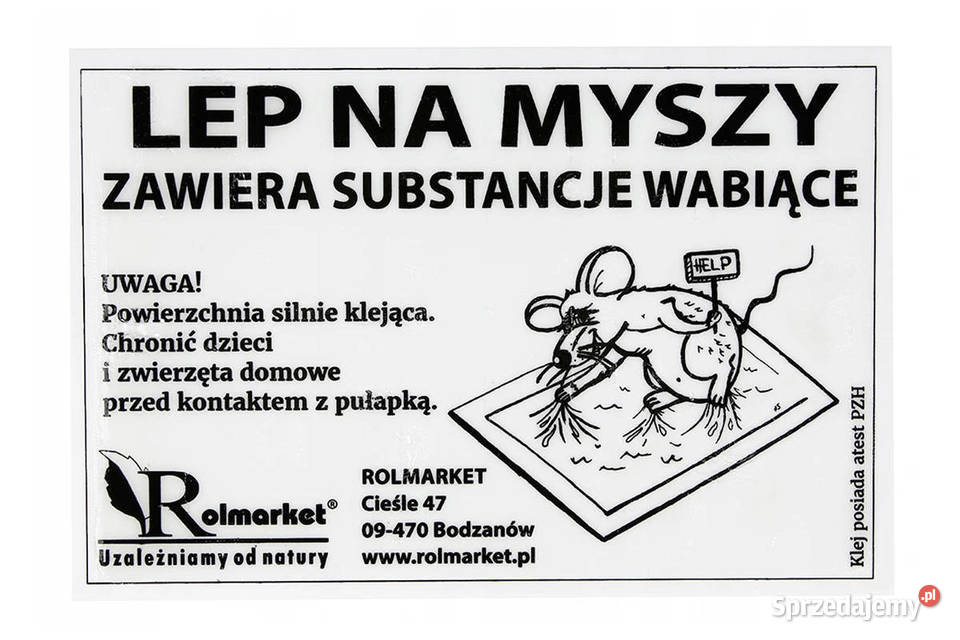 Lep pułapka na myszy z atrakantem wabik lepy mazowieckie Cieśle