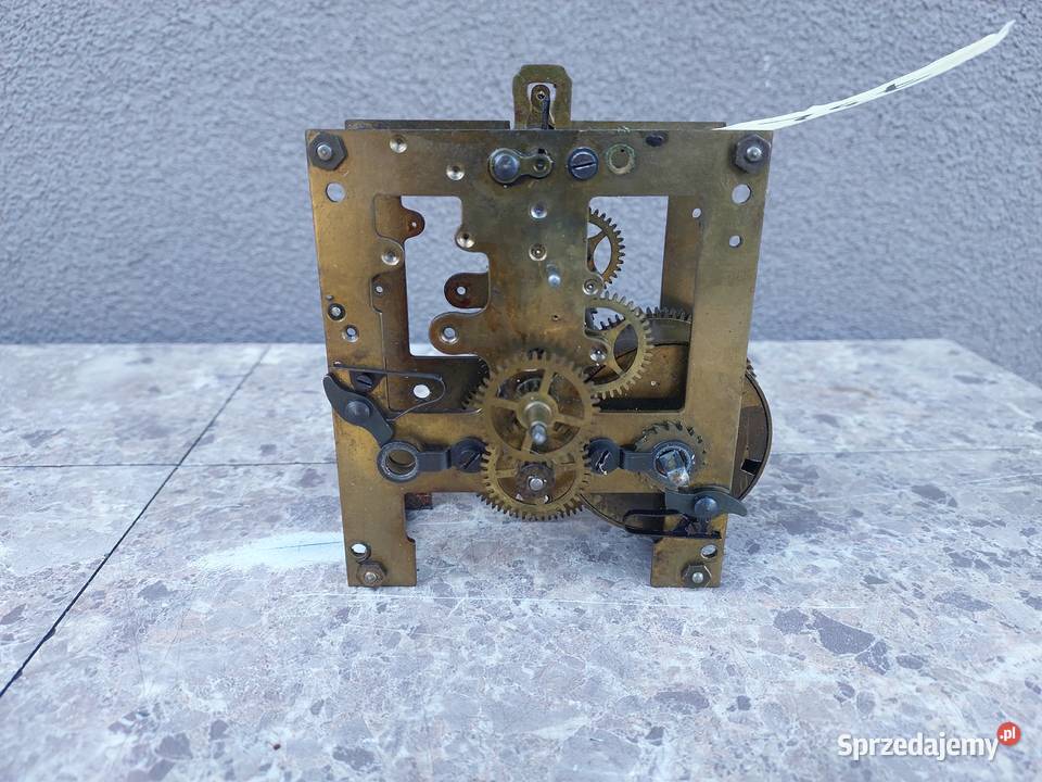 732 Mechanizm starego zegara ściennego Gustav Antyki pomorskie Tczew