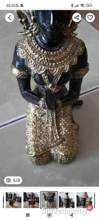 Figurka rzeżba z brązu złoconego Budda Janów Lubelski