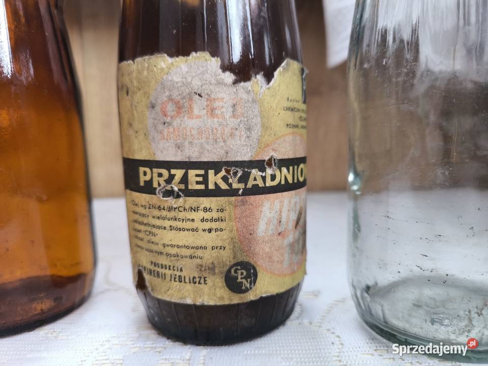 Stare Butelki PRL Motoryzacyjne Olej Samochodowy Dębica