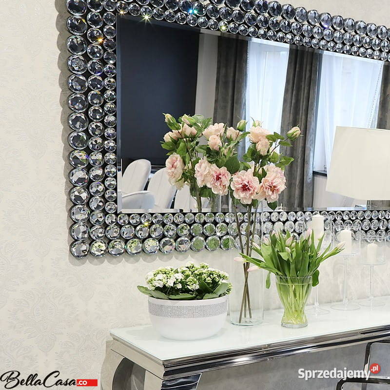 Lustro glamour srebrne do salonu przedpokoju Warszawa sprzedam