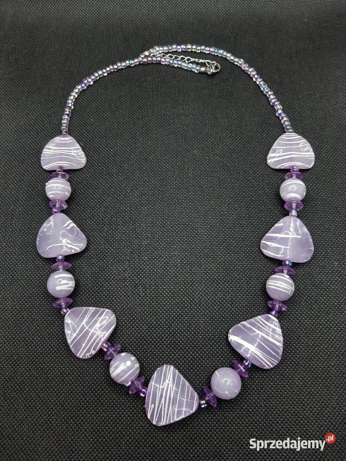 Fioletowy naszyjnik kolczyki Radom sprzedam