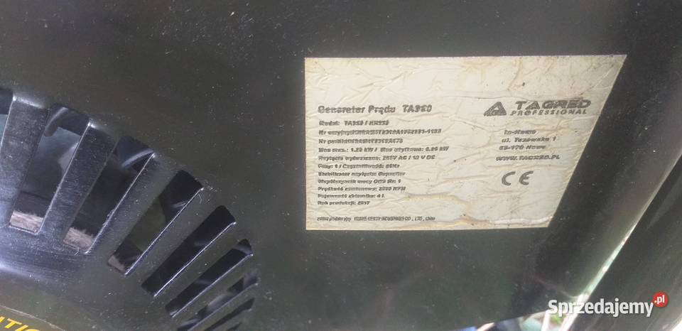 Agregat prądotwórczy 1200W 230 V 12 V Tagred Narzędzia Tarnów