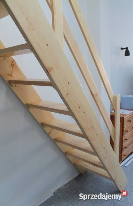 SCHODY SOSNA REGULOWANE MŁYNARSKIE DREWNIANE wewnętrzne Łuków