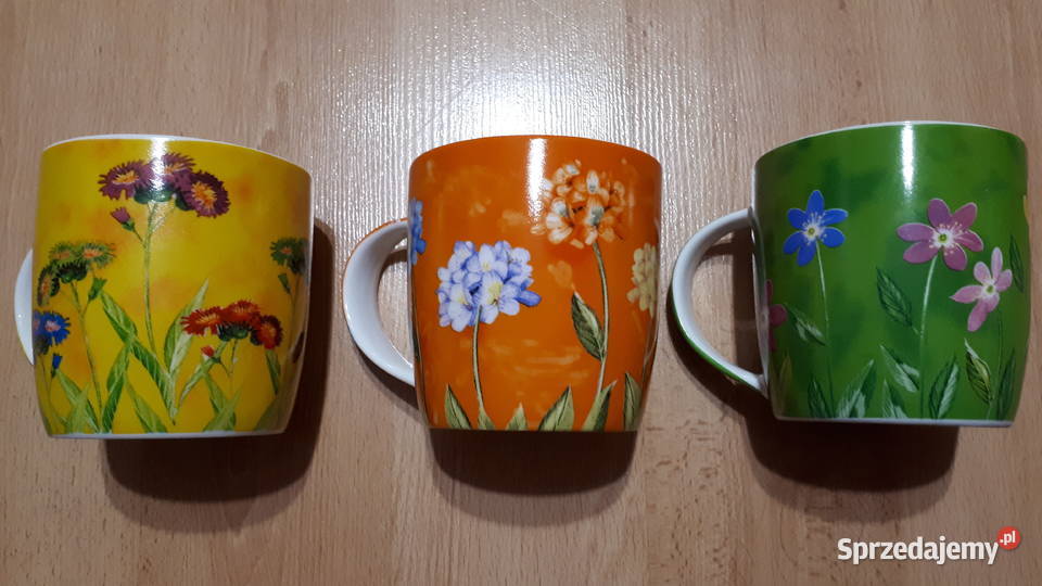 Kubki kwiaty wielokolorowe 3 sztuki