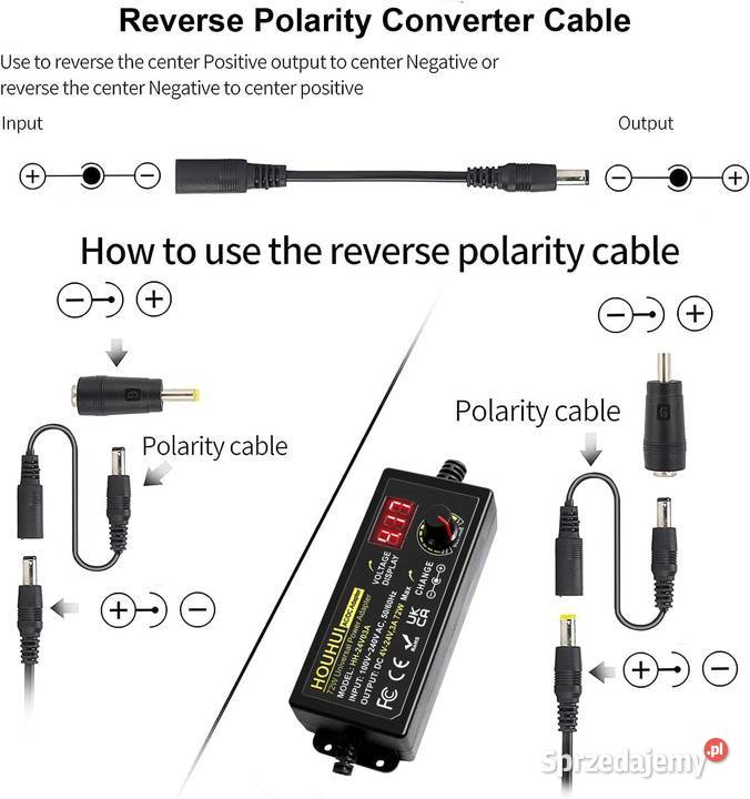 HOUHUI Regulowany zasilacz sieciowy 3 A 72 W Chojnice sprzedam