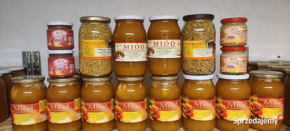 Miód wielokwiatowy Pyłek Miody i produkty pszczele Mierzwin
